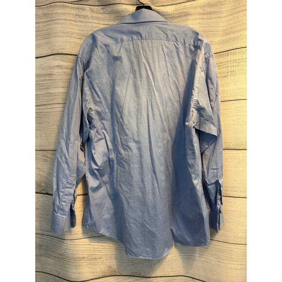 Saks Fifth Avenue Mens Blue Button-Down Shirt Classic Fit 100% Cotton 17 34/35 - Picture 3 of 3